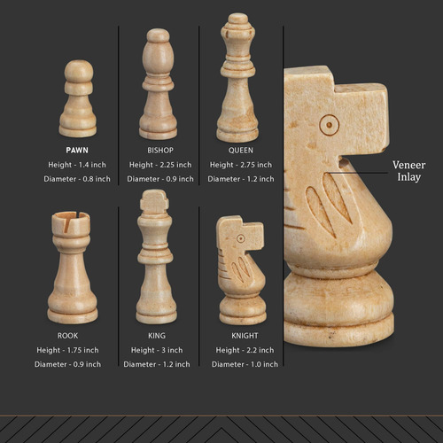 15 Juegos De Ajedrez De Madera - Juego De Mesa De Ajedrez Y