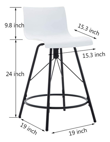 Changjie Furniture Juego De 4 Taburetes De Bar Giratorios De