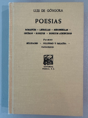 Libro Poesias De Luis De Góngora