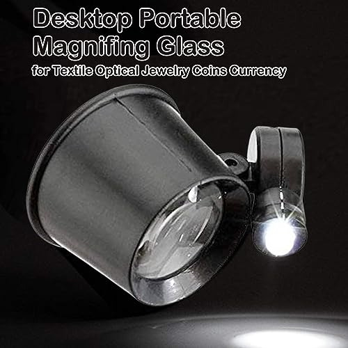 Lupa De Lupa De Joyero 10x Luz Led, Soporte De Bucle De...