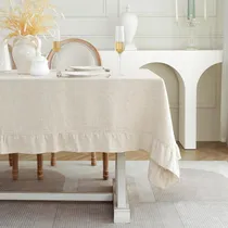 Comprar Mantel Lino 60x120'', Volantes, Lavable, Hecho A Mano