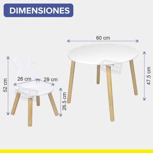 Mesa Escritorio Sillas Montessori Multifuncional Niños Color Blanco Redondo