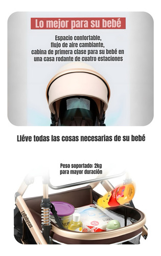 Coche Cuna Moisés Con Accesorios Lubabycas Café