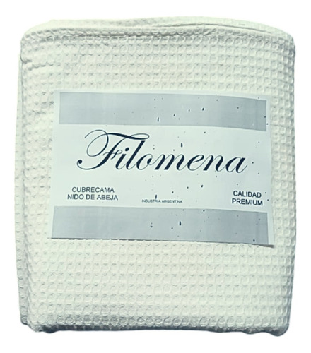 Cubrecama Colcha Nido De Abeja 1 1/2 Plaza 150 X 250 Cm Blanco Lisa