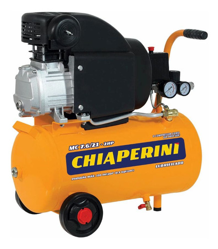 Motocompressor De Ar 7,6 Pés 21 Litros 2hp 127v - Chiaperini