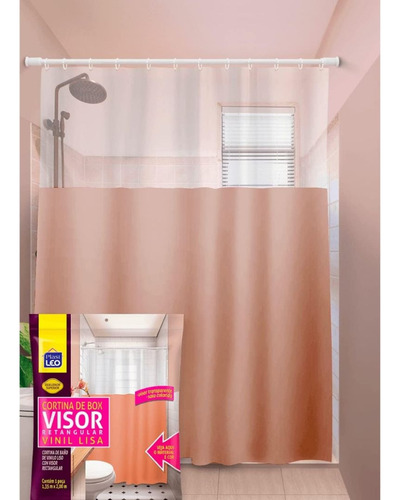 Cortina Para Banheiro Box Resistente Anti Mofo Bege Bege Lisa