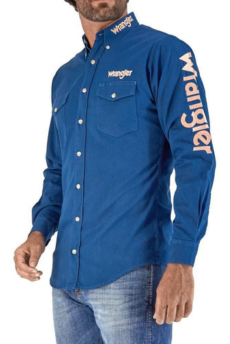 Camisa Vaquera Wrangler Hombre Manga Larga N04