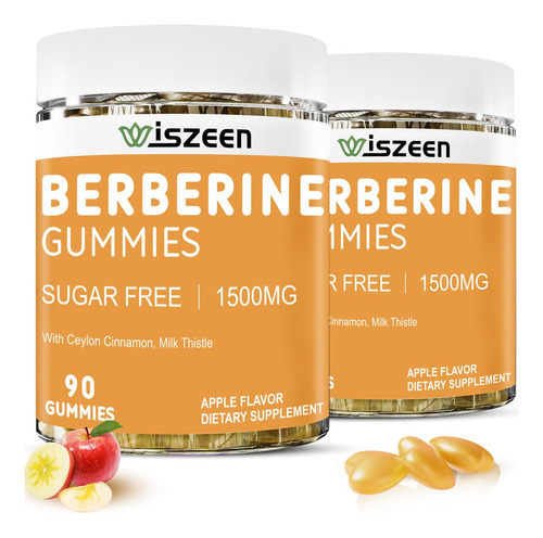 Wiszeen Gomitas De Berberina De 1500 Mg Con Canela De Ceilan