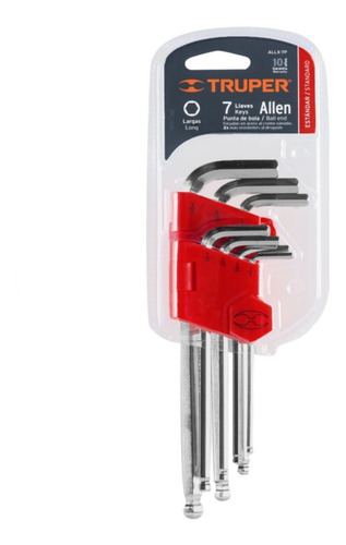 Juego De Llaves Allen 7 Piezas Extra Largas Mm Truper Qsa