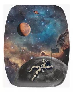 Mousepad Com Poio De Pulso Ergonômico Astronauta Universo