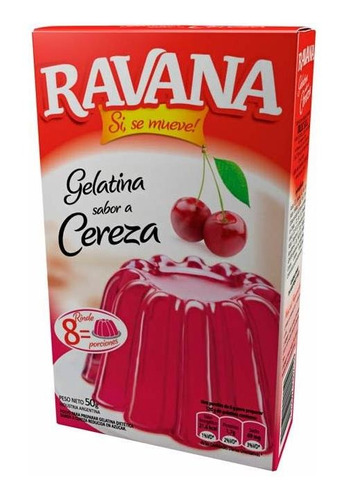 Pack X 12 Unid Gelatina  Cereza 50 Gr Ravana Gelatinas