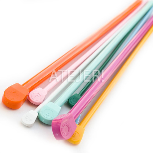 Imagen 2 de 5 de Combo Agujas De Tejer De Plástico Tricot Cadena Par Surtidos
