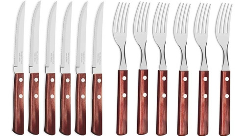 Cubiertos Tramontina 12pz Cuchillo Tenedor Polywood Cocina