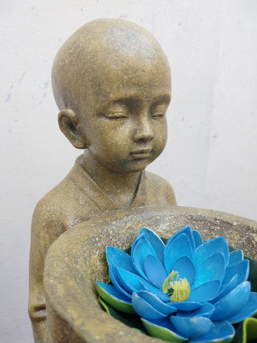 Estatua Monje Hindú Niño Símil Piedra (solo X Pedido)