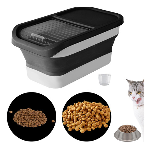 Contenedor De Almacenamiento De Alimentos Para Perros Negro