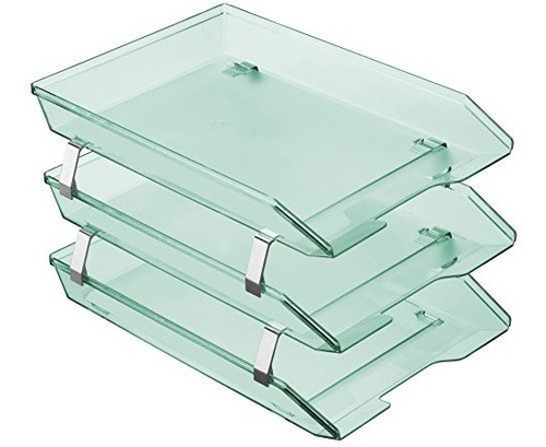 Organizador Triple Tamaño Carta Bandeja Frontal Transparent