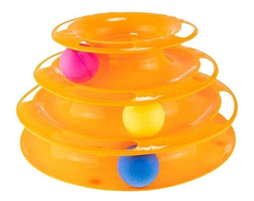 Juguete Para Gatos Interactivo Juego Torre Con Pelotas Naranja