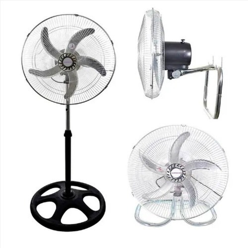 Ventilador 3 en 1 Winco W118 negro con 5 palas color gris de aluminio, 18" de diámetro 220 V