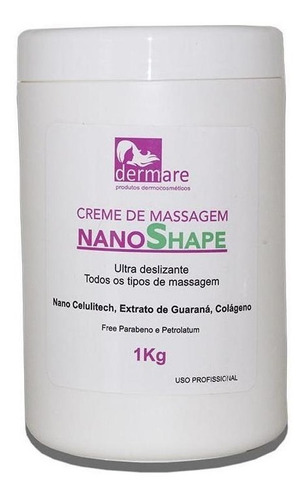  Creme Corporal De Massagem Nanoshape 1kg - Dermare