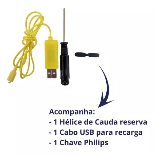 Avião Helicóptero Drone Recarregável Usb Com Controle Remoto no Shoptime