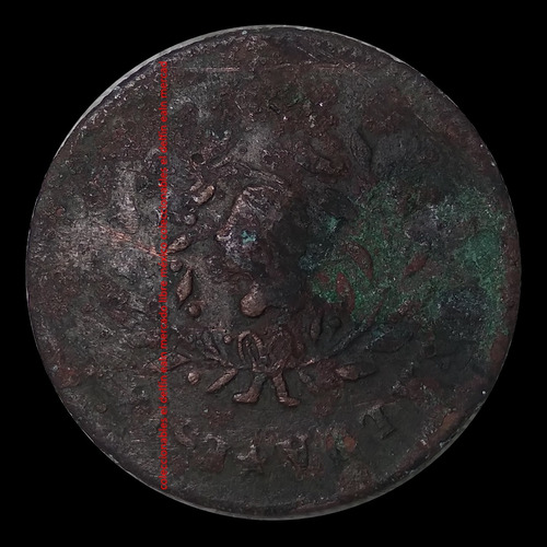 Moneda 1/4 Real 1859 Mexico Ceca Culiacan Sinaloa Alisada (Usado)