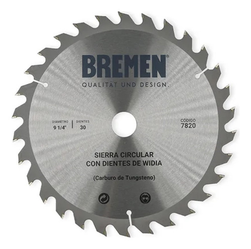 Disco Sierra Circular 9 1/4 23cm Bremen 7820 30 Dientes 