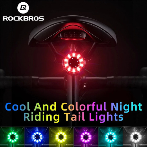 De Luz Trasera Rockbros, 7 Colores, Con Advertencia De