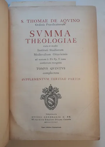 Summa Teologica - Sto Tomas De Aquino - Latin Ed Ottawa H3 (Usado)