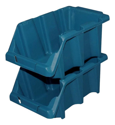 Gaveta Plastica Bin N3 Azul Empilhavel  60 Peças - Presto