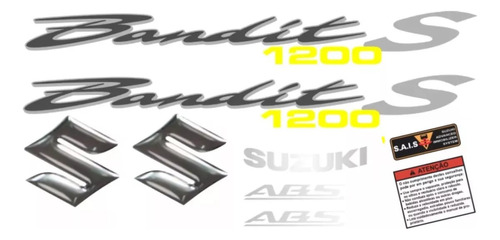 Kit Faixa Emblema Adesivo Suzuki Bandit 1200s 2008 Preta Fgc