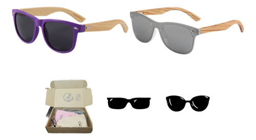 Lentes De Bambu Kitparejas Ubb011, 1hombre&1dama +2sorpresa!