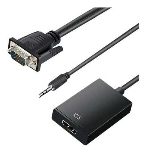 Cable Conversor Vga Macho A Hdmi Hembra + Audio Auxiliar