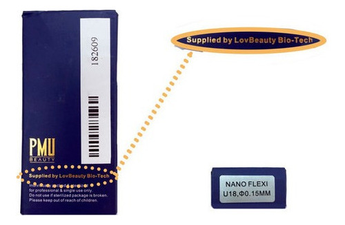 50 Lâminas Pmu Beauty 18u 0.15mm Flex Nano Lovbeauty Biotech