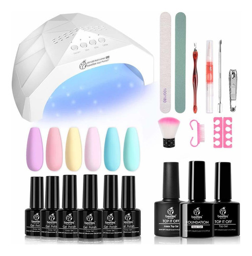 Escarabajos Pastel Gel Esmalte De Uñas Starter Kit Con Luz 