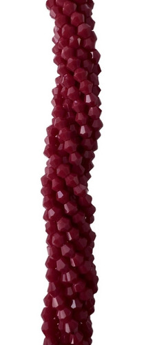 Abalorio Rombo 4mm Color  Vino Solido , 10 Hilos