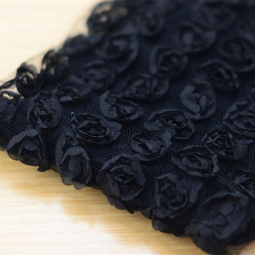 2x 3 Yardas 6-filas 3d Gasa Rosa Flor De Encaje Con Cordones