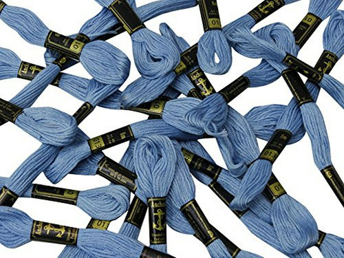Hilo De Bordar Anchor En Color Azul Polvoriento - 25 Madejas