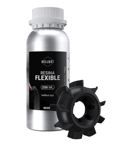 Resina Impresión 3d Hellbot Flexible Negra 250ml