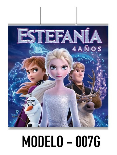 Frozen Lona Frozen Elsa Anna 2x2 Con Datos De Tu Festejado