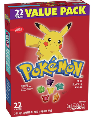 Pokemon Gomitas Sabor A Frutas Value Pack 498g