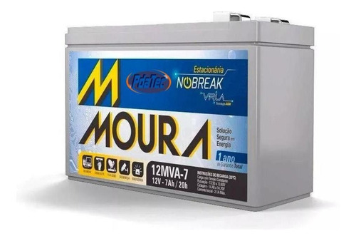 Bateria Selada Estacionária Moura 12v 7a Vrla Nobreak