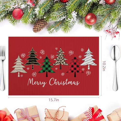 Juego De 6 Manteles Individuales De Árbol De Navidad Dazong