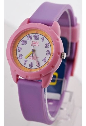 Relogio Infantil Feminino Prova D'água Ponteiro Rosa E Lilas