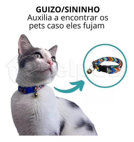 CARTELA - COLEIRAS DE SILICONE C/ GUIZO PARA GATOS - DISPLAY C/ 10