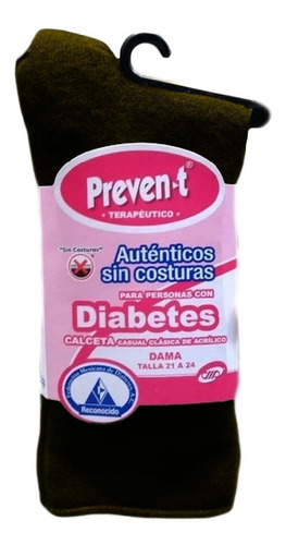 Calcetín 3/4 Pie Diabético Afelpado Prevent Mujer Dama 1 Par