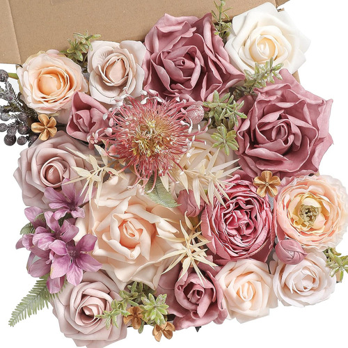 Himifolo Juego De Flores Artificiales, Color Rosa Rubor, Flo