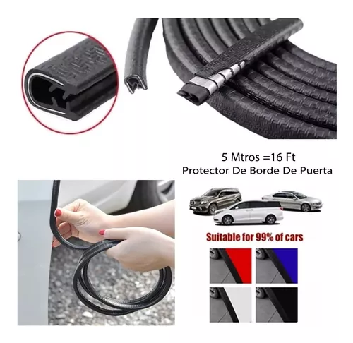 Tiras de goma para proteger bordes de la puerta del coche, molduras  adhesivas para puertas, protector de arañazos para vehículo, 5 o 10 metros