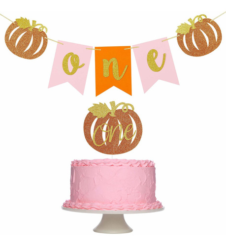 Fall Pumpkin One Banner  Pumpkin One Cake Topper Para A...