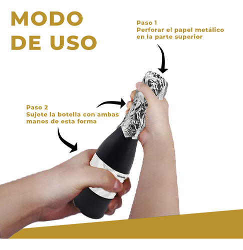 Bazuca De Confeti Metálico Botella Chica De Champagne Popper