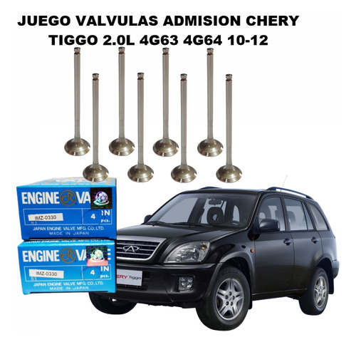 Juego Valvulas Admision Chery Tiggo 2.0l 4g63 4g64 10-12